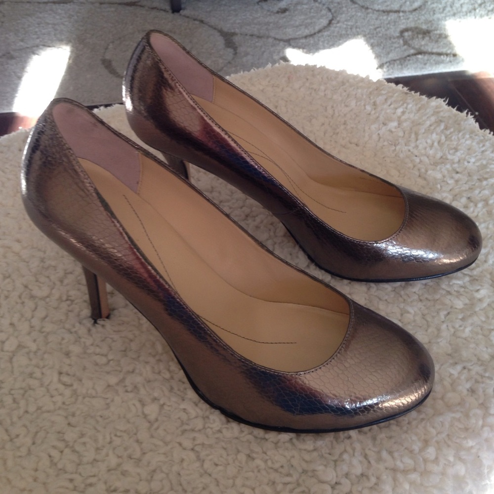 Kate Spade Metallic Silver/Gold Snakeskin Heels